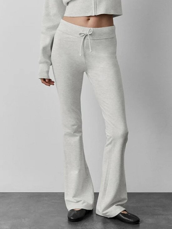Alo Yoga Pants - ☁️Alo Yoga Sway Flare Pants Sporty Gray Slightly Flare Casual Long Pants